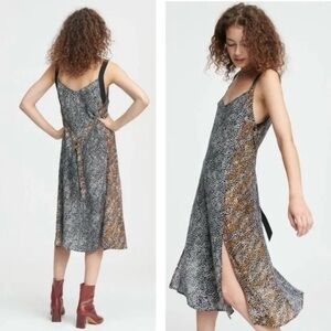 rag & bone Black Multi Floral Print Colette Slip Dress